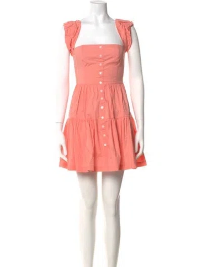 Pre-owned Staud Square Neckline Mini Dress In Pink