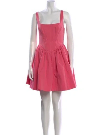 Pre-owned Staud Square Neckline Mini Dress In Pink