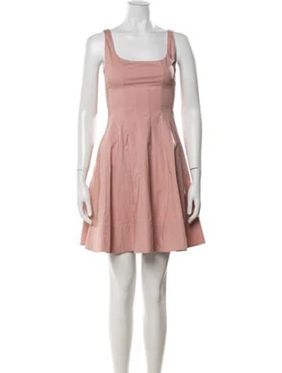 Pre-owned Staud Square Neckline Mini Dress In Pink