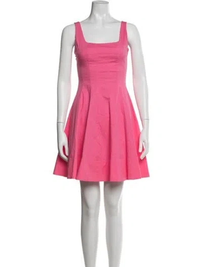 Pre-owned Staud Square Neckline Mini Dress In Pink