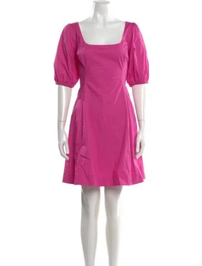 Pre-owned Staud Square Neckline Mini Dress In Pink