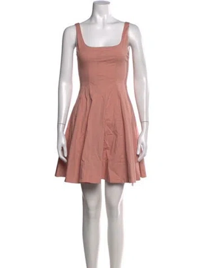 Pre-owned Staud Square Neckline Mini Dress In Pink