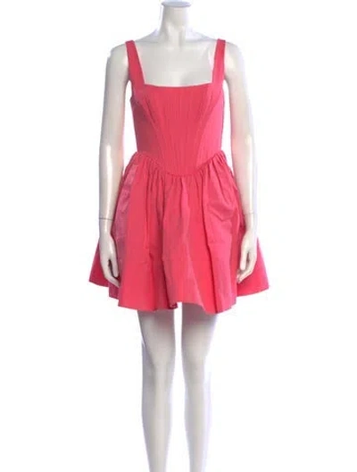 Pre-owned Staud Square Neckline Mini Dress In Pink