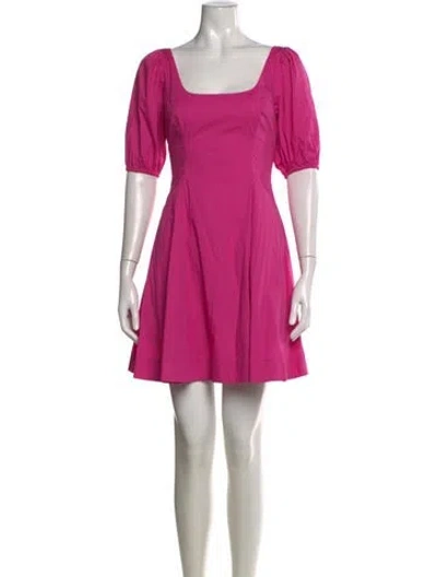 Pre-owned Staud Square Neckline Mini Dress In Pink