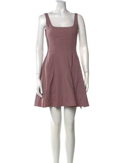 Pre-owned Staud Square Neckline Mini Dress In Pink
