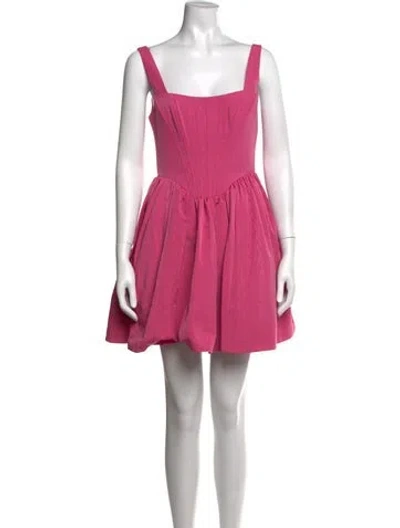 Pre-owned Staud Square Neckline Mini Dress In Pink