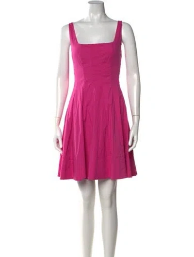 Pre-owned Staud Square Neckline Mini Dress In Pink
