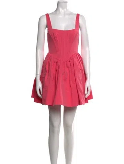 Pre-owned Staud Square Neckline Mini Dress In Pink