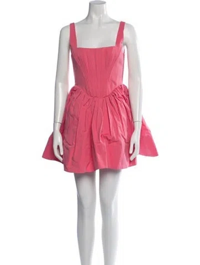 Pre-owned Staud Square Neckline Mini Dress In Pink