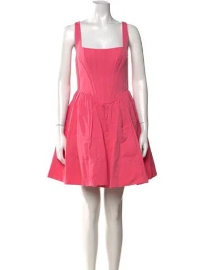 Pre-owned Staud Square Neckline Mini Dress In Pink