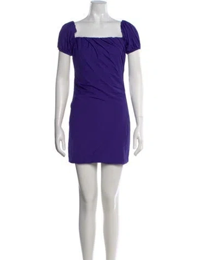 Pre-owned Staud Square Neckline Mini Dress In Purple