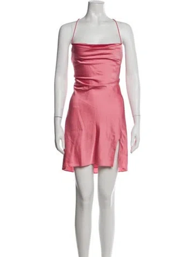 Pre-owned Staud Square Neckline Mini Dress In Red