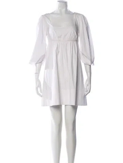 Pre-owned Staud Square Neckline Mini Dress In Silver