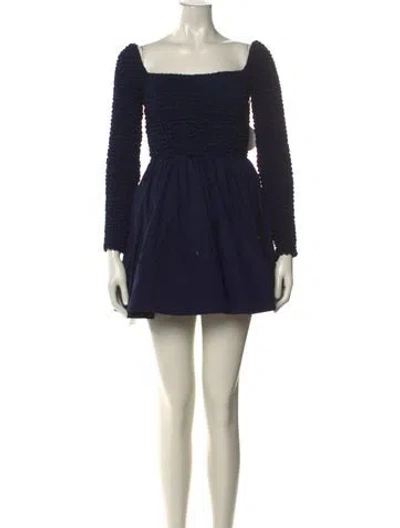 Pre-owned Staud Square Neckline Mini Dress W/ Tags In Black
