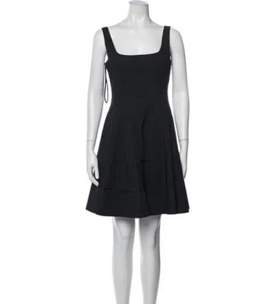 Pre-owned Staud Square Neckline Mini Dress W/ Tags In Black