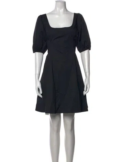 Pre-owned Staud Square Neckline Mini Dress W/ Tags In Black