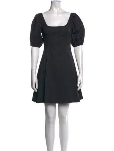 Pre-owned Staud Square Neckline Mini Dress W/ Tags In Black