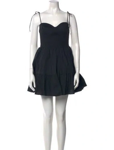 Pre-owned Staud Square Neckline Mini Dress W/ Tags In Blue