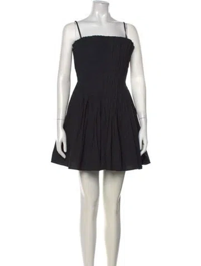 Pre-owned Staud Square Neckline Mini Dress W/ Tags In Blue