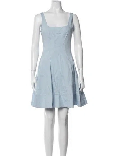 Pre-owned Staud Square Neckline Mini Dress W/ Tags In Blue