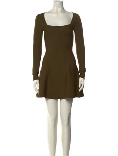 Pre-owned Staud Square Neckline Mini Dress W/ Tags In Green