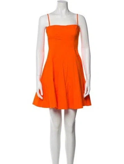 Pre-owned Staud Square Neckline Mini Dress W/ Tags In Orange