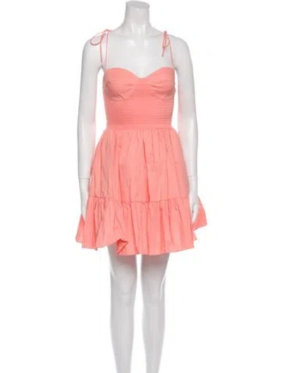 Pre-owned Staud Square Neckline Mini Dress W/ Tags In Orange