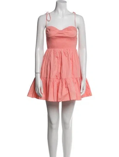 Pre-owned Staud Square Neckline Mini Dress W/ Tags In Orange