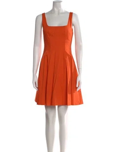 Pre-owned Staud Square Neckline Mini Dress W/ Tags In Orange