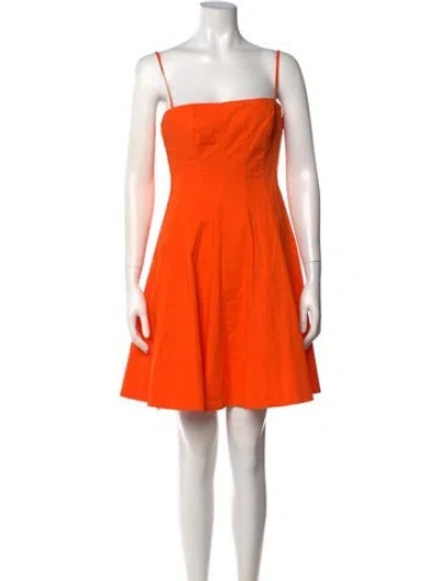 Pre-owned Staud Square Neckline Mini Dress W/ Tags In Orange