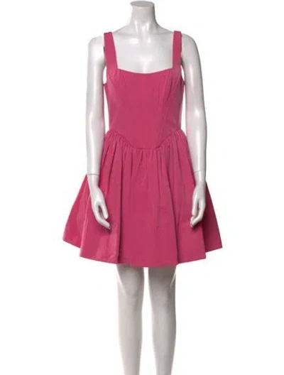 Pre-owned Staud Square Neckline Mini Dress W/ Tags In Pink