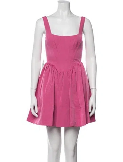 Pre-owned Staud Square Neckline Mini Dress W/ Tags In Pink