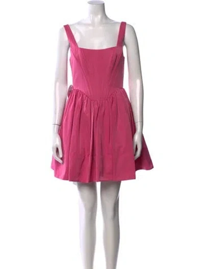 Pre-owned Staud Square Neckline Mini Dress W/ Tags In Pink