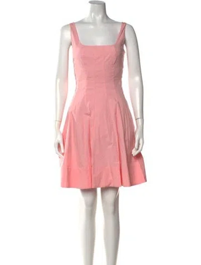 Pre-owned Staud Square Neckline Mini Dress W/ Tags In Pink