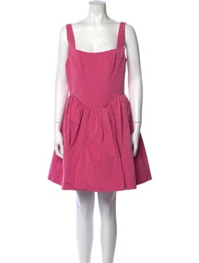 Pre-owned Staud Square Neckline Mini Dress W/ Tags In Pink