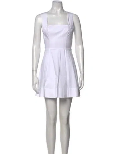 Pre-owned Staud Square Neckline Mini Dress W/ Tags In White