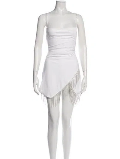 Pre-owned Staud Square Neckline Mini Dress W/ Tags In White