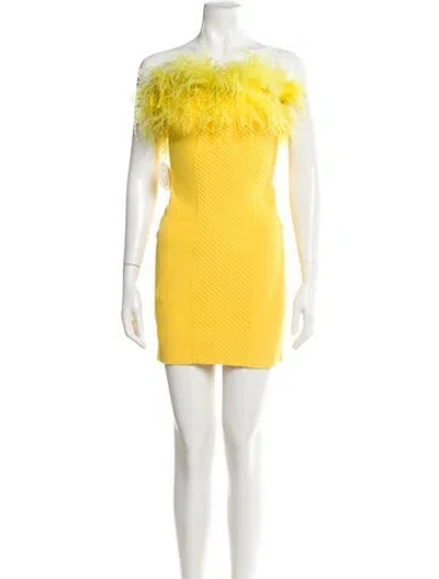 Pre-owned Staud Square Neckline Mini Dress W/ Tags In Yellow