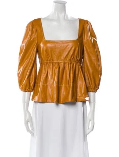 Pre-owned Staud Square Neckline Mini Dress W/ Tags In Yellow