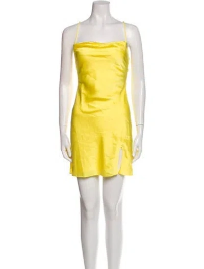Pre-owned Staud Square Neckline Mini Dress W/ Tags In Yellow