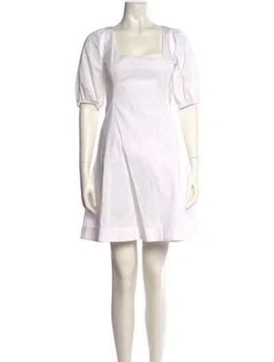 Pre-owned Staud Square Neckline Mini Dress In White
