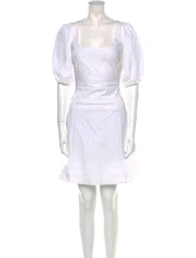 Pre-owned Staud Square Neckline Mini Dress In White