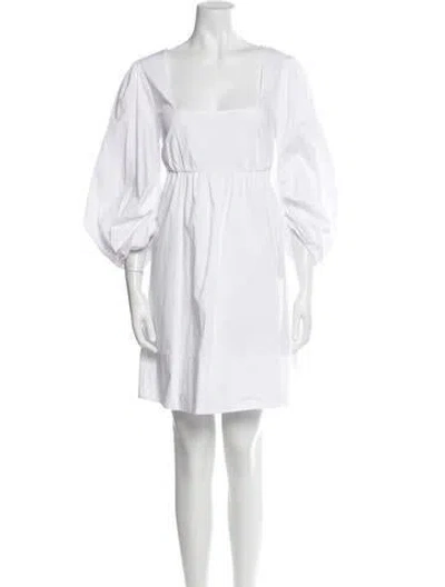 Pre-owned Staud Square Neckline Mini Dress In White