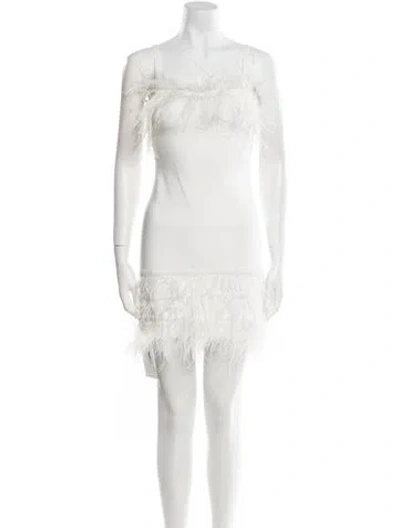 Pre-owned Staud Square Neckline Mini Dress In White