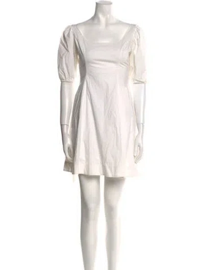 Pre-owned Staud Square Neckline Mini Dress In White
