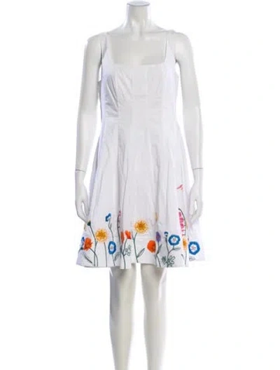 Pre-owned Staud Square Neckline Mini Dress In White