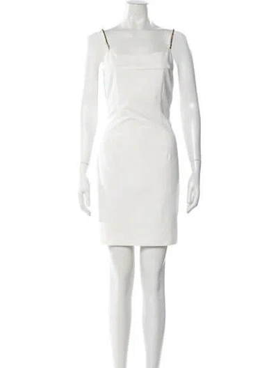 Pre-owned Staud Square Neckline Mini Dress In White