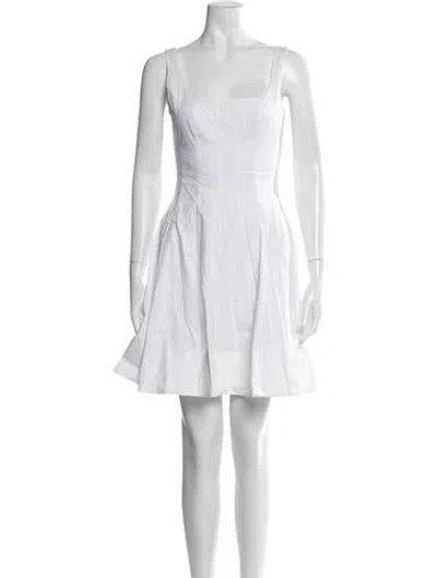 Pre-owned Staud Square Neckline Mini Dress In White