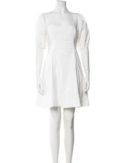 Pre-owned Staud Square Neckline Mini Dress In White