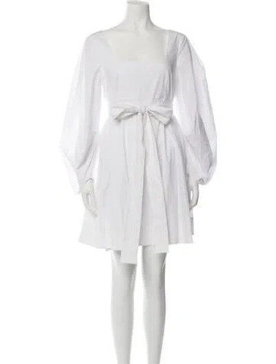 Pre-owned Staud Square Neckline Mini Dress In White
